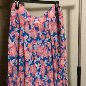 Women's Ruby Rd. Floral **elastic waist ** skirt (W- XL)